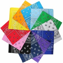 Paisley One Dozen Cowboy Bandanas 12 pieces (19 Colors Available) - £9.24 GBP+