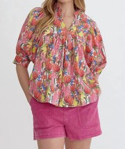 Entro fresh flowers top in Red Multi - size S - $40.59