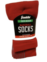 Franklin Youth Medium Baseball Socks, Red, Shoe Size 2-5 - £5.54 GBP