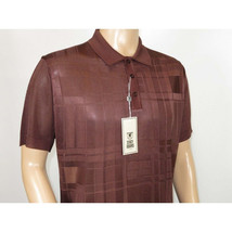 Mens Polo Shirt Slinky Sheer Short Sleeves Soft Touch Stacy Adams 57006 Brown image 5