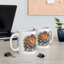 Love and Peace Heart Ceramic Mug 11oz, Best Gift for Wedding - £6.75 GBP