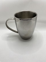 Crate n Barrel Coffee Tea Mug Stainless Steel Double Walled 14oz - £11.22 GBP