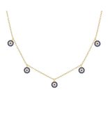 NEW INS 925 Sterling Silver Fashion Devil's Eye with Blue Eye 18K Gold Plated Ne - £27.56 GBP