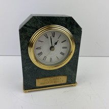 Genuine Marble Desk Top Clock Time is Money Invest It Wisely 5 x 3.75 - $13.98