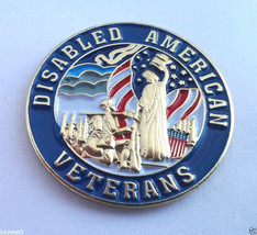 Disabled American Veterans (7/8&quot; Rd) Military Hero Hat Pin 62559 Free Sh... - £8.77 GBP