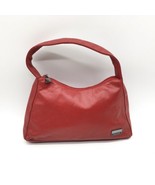 PERLINA NEW YORK Small Red Smooth Leather  Hand Bag Purse Gunmetal Hardware - £23.58 GBP