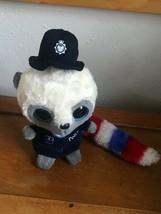 Gently Used Yoo Hoo &amp; Friends Plush Cream &amp; Gray Lemur in Police Outfit w Red - £6.04 GBP