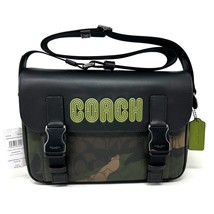 Coach Track Crossbody Signature Canvas Camo Print Khaki Olive Green CC018 - £333.19 GBP