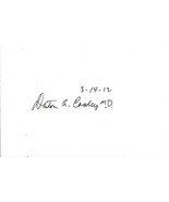 Denton A Cooley MD Signed 3x5 Index Card 4/21/2004 - £31.23 GBP