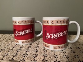 Set of 2/Two Scrabble Mugs Hasbro Cocoa Coffee Tea 8oz - $14.80