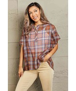 Petal Dew For You Short Sleeve Plaid Top - £22.24 GBP