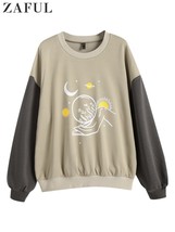 ZAFUL Hoodie for Women Graphic Print Sweatshirts Casual Streetwear Pullover Fall - £115.51 GBP