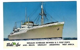 Delta Line Postcard Regular Schedules Gulf &amp; Brazil Uruguay Argentina Af... - £7.74 GBP