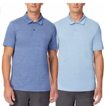 32 Degrees Cool Men&#39;s Polo T-shirt 2 Pack , Blue &amp; Navy , Small - £20.37 GBP