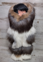 Vintage Eskimo Inuit Native Alaskan Doll in Soft Rabbit Fur Clothing Parka Suit - £13.43 GBP