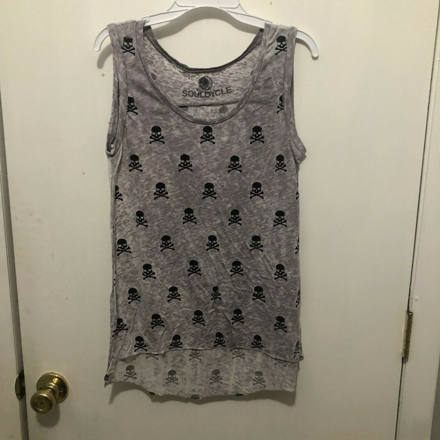 Soulcycle Skull Tank Top High Low Hem Women&#39;s SZ XS Soul Cycle - $13.85