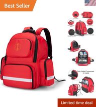 First Responder Bag Trauma Backpack Empty, Medical Emergency Kits Storag... - $93.91