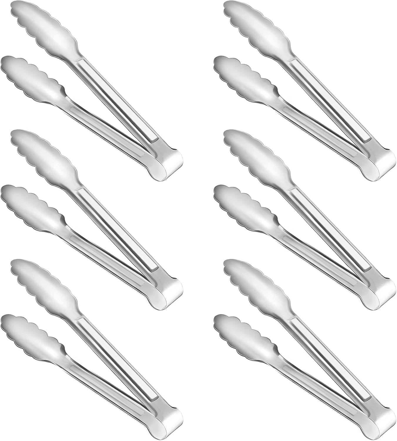 6 Pack Serving Tongs Kitchen Tongs, Buffet Tongs, Stainless Steel, Small... - $26.99