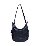 Bruno Rossi Italian Made Black Pebbled Leather Convertible Hobo Bag Back... - $293.29