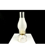 12&quot; Pressed Glass Oil Lamp, Risdon Burner, Frosted Chimney, New Wick, #L... - $29.35