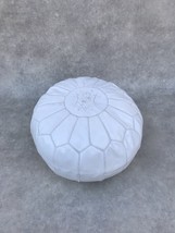 white Moroccan Leather Pouf Cover - £104.55 GBP+