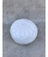 white Moroccan Leather Pouf Cover - $130.00+