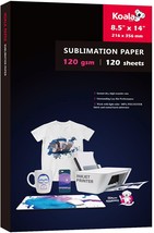 Koala Sublimation Paper 8.5X14 Inches 120Gsm 120 Sheets For Personalize Your - £28.31 GBP