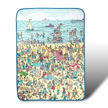Where&#39;s Waldo On The Beach Lightweight Fleece Throw Blanket | 45 x 60 In... - £30.30 GBP