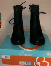 NWB Baretraps Womens Onnabeth Black Combat Boots Shoes 5.5 Medium (B,M) - £39.81 GBP