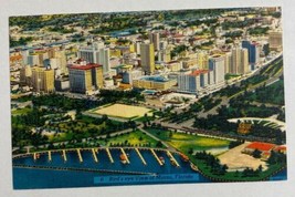 Aerial View of Miami,Florida Linen Postcard  - £9.30 GBP