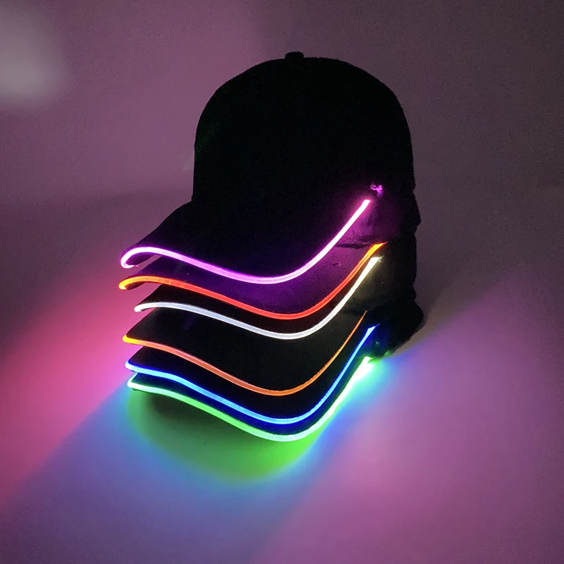 Fashion LED Luminous Hat Adjustable Flash Fiber Optic Baseball Cap Hat for - £10.85 GBP+