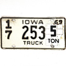 1969 United States Iowa Cerro Gordo County 5 Ton Truck License Plate 17 253 - £14.68 GBP