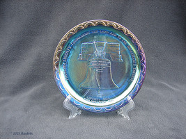 Blue Carnival Liberty Bell Tiara Bicentennial 1776-1976 Commemorative Plate - £11.78 GBP