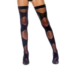 Criss Cross Thigh Highs Stockings Faux Leg Wraps Striped Wraparound Blac... - $12.86