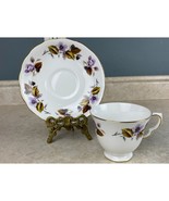 Queen Anne Fall Leaves With Flower  Bone China England Tea Cup And Sauce... - £11.39 GBP