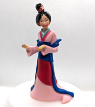 Disney Mulan Figure With Fan 3.5” PVC Cake Topper Collectible Toy Vintage - £5.98 GBP