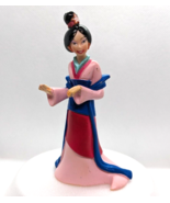 Disney Mulan Figure With Fan 3.5” PVC Cake Topper Collectible Toy Vintage - £5.89 GBP