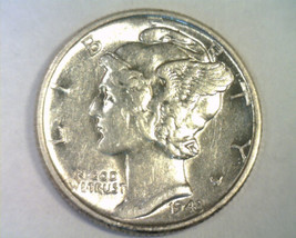 1943 Mercury Dime Choice About Uncirculated Ch. Au Nice Original Coin 99c Ship - £4.76 GBP