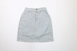 Vintage 90s Streetwear Womens Size 3 Distressed Pinstriped Denim Jean Sk... - $43.51