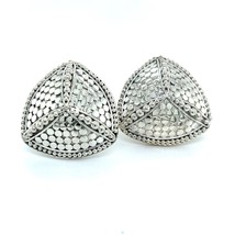 John Hardy Estate Clip on Triangle Dot Earrings Silver JH50 - £378.89 GBP