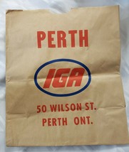 Perth Ontario Iga Advertising Paper Grocery Bag Wilson Street Canada Advertising - £12.78 GBP