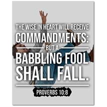 Express Your Love Gifts Bible Verse Canvas Babbling Fool Shall Fall Proverbs 10: - £55.37 GBP