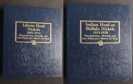 Set of 2 Whitman Liberty Indian Head Buffalo Nickel 1883-1938 Coin Album Book - $57.95