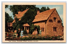 Rose Cottage Greenfield Village Dearborn MI UNP Linen Postcard S13 - £2.28 GBP