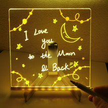 Acrylic DIY Note Board LED Night Light Creative Message Board Holiday Lamp With - £14.87 GBP
