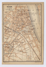 1896 Antique City Map Of Bonn / North Rhine - Westphalia / Germany - £19.65 GBP