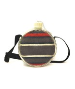 Vintage Desert Scout Canteen Camping Hunting Striped Wool Covered Metal ... - £19.75 GBP