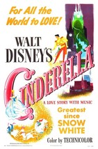 1950 Disney Cinderella Movie Poster 11X17 Fairy Godmother Ilene Woods Gus  - £9.12 GBP