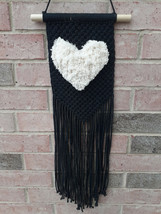 Macrame Fluffy Heart Wall Hanging | Gift Idea | Valentine&#39;s Day | Home D... - $44.55