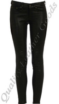 Handmade Female Ladies Black Sheep Leather Leder Skinny Pants Leggings J EAN S - £121.55 GBP